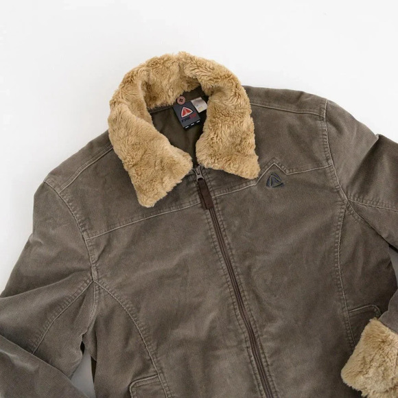 Fire Fly Brown Cord  Bomber Jacket Size Large - Picture 9 of 13